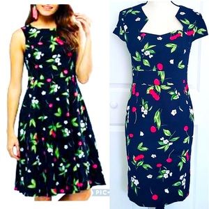 🍒 2 NWT MODCLOTH GRACE KARIN RETRO CHERRY PIN-Up COTTON DRESSES SIZE S or L